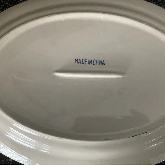 Gibson Designs 14" X 10" Oval Platter In The Birdhouse Pattern. - Picture 3 of 4